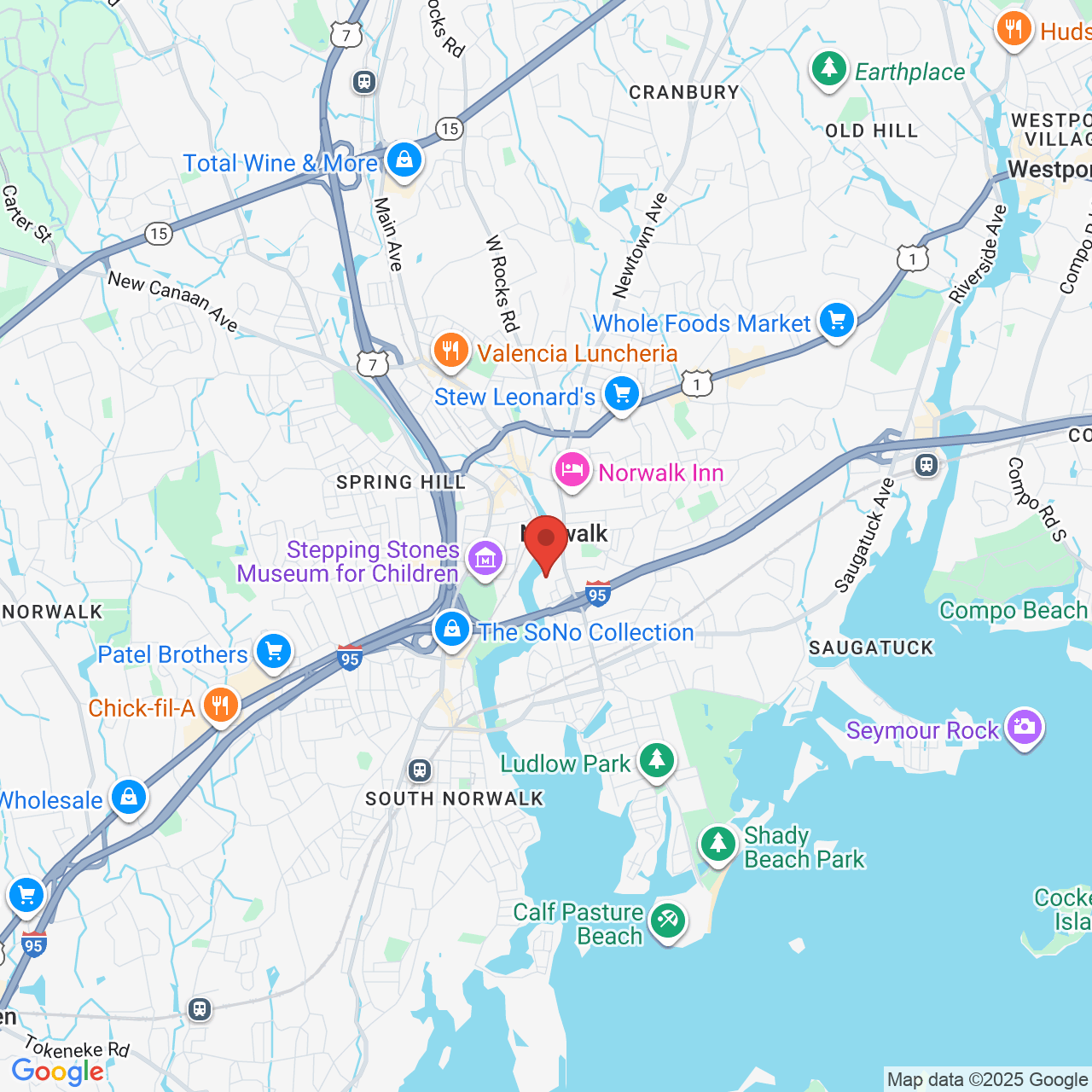 Google map image of our location in 148 East Ave Norwalk, CT